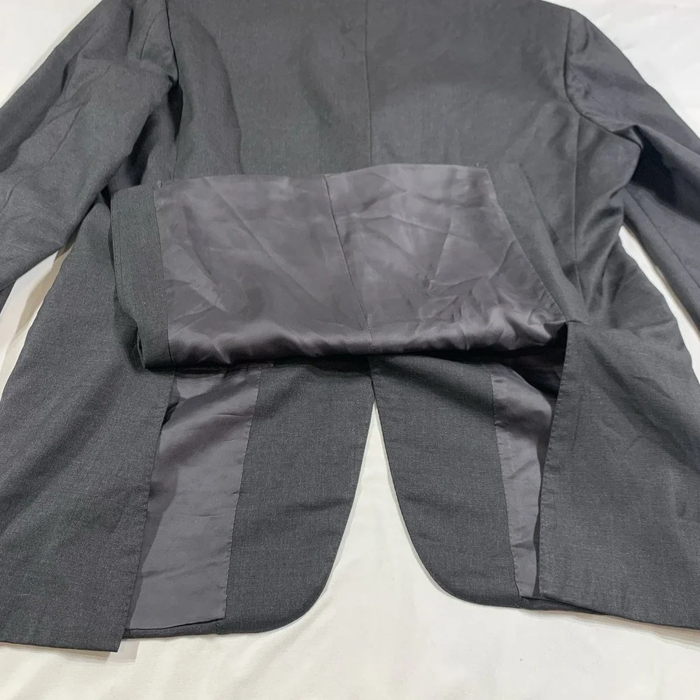 Canali Loro Piana Tasmanian Super 120s Wool Blazer Mens US 42R Dark Gray Italy‎